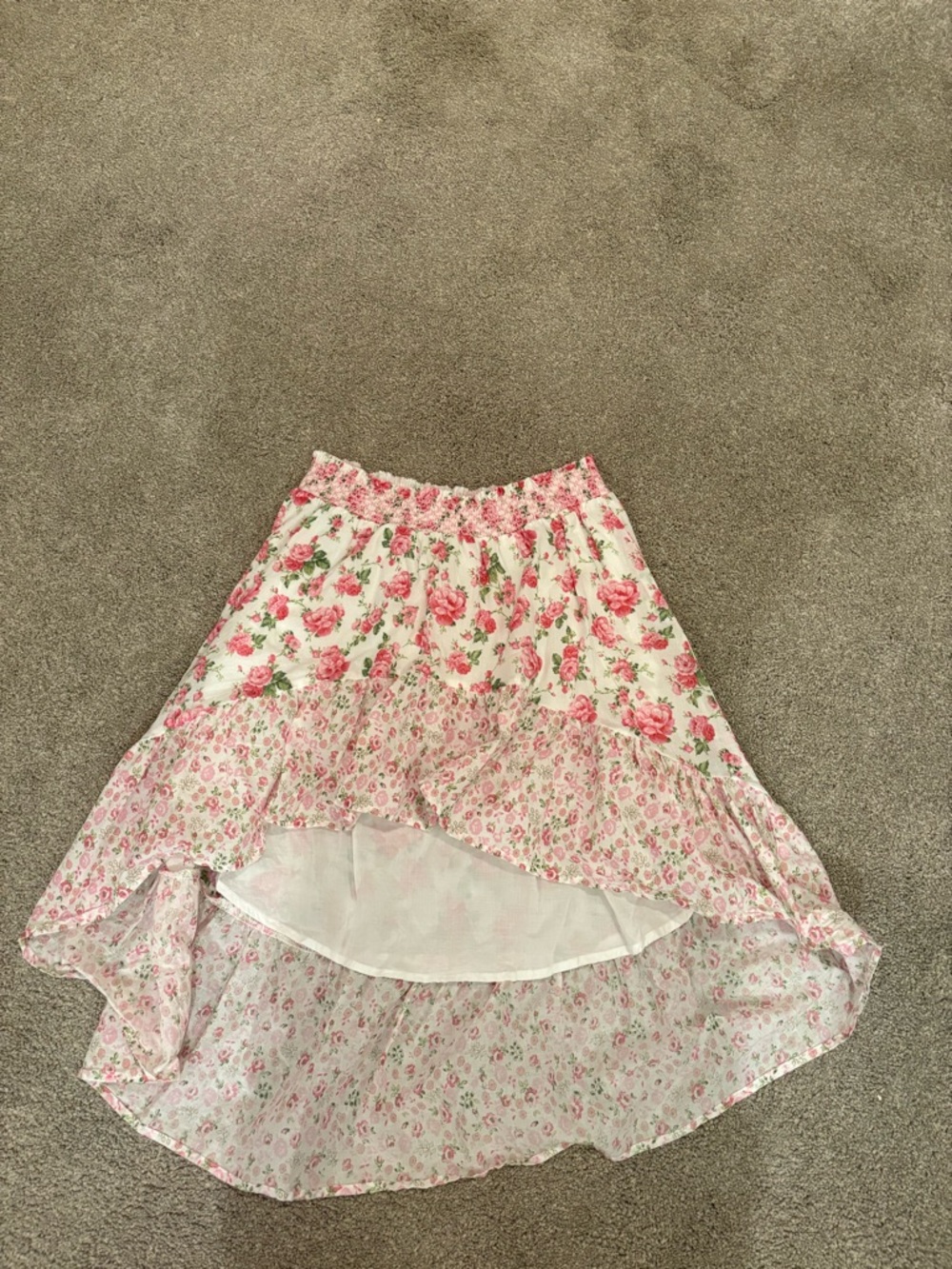LoveshackFancy Floral High Low skirt